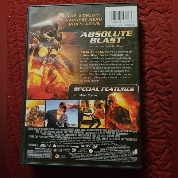 DVD Movie Ghost Rider Spirit of Vengeance starring Nicolas Cage - Picture 2 of 4